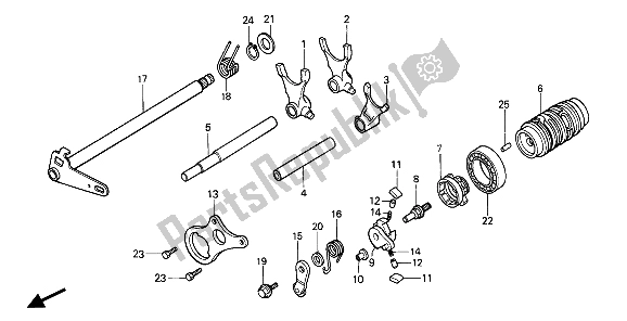 Todas las partes para Cambio De Tambor Y Horquilla De Cambio de Honda CR 80R 1986