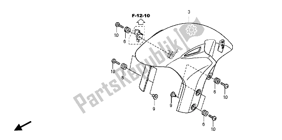 Todas las partes para Guardabarros Delantero de Honda VFR 1200 FD 2013