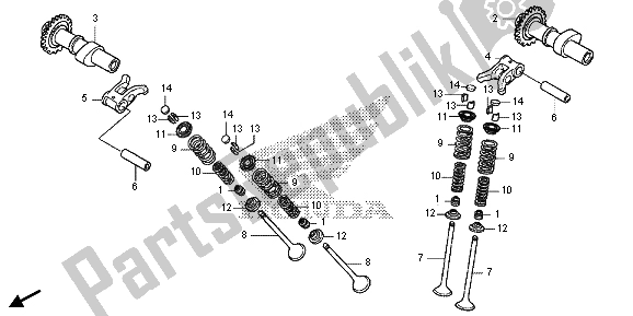 Alle onderdelen voor de Nokkenas & Klep van de Honda CRF 250L 2015