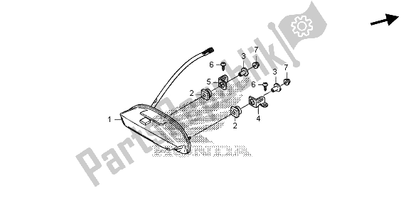 All parts for the Taillight of the Honda CBR 600 RR 2013