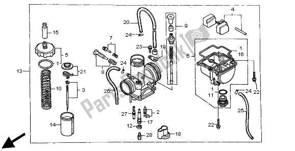 Tutte le parti per il Carburatore del Honda CR 80R SW 2002