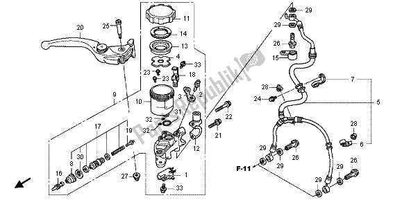 Todas las partes para Fr. Cilindro Maestro Del Freno de Honda CB 1000R 2012