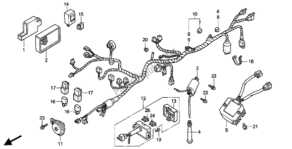 Todas las partes para Mazo De Cables Y Bobina De Encendido de Honda NX 650 1994