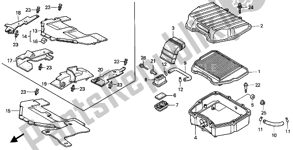 All parts for the Air Cleaner of the Honda VFR 750F 1994