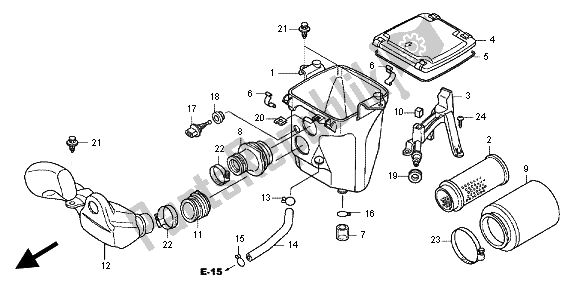 Alle onderdelen voor de Luchtfilter van de Honda TRX 420 FA Fourtrax Rancher AT 2012