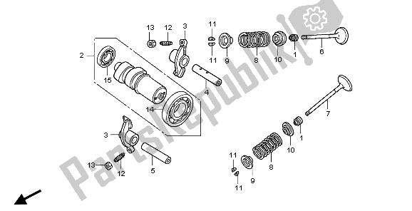 All parts for the Camshaft & Valve of the Honda SH 125 2007