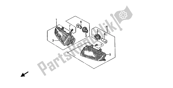 All parts for the Winker of the Honda ST 1100A 1993