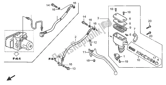 Wszystkie części do G?ówny Cylinder Hamulca Tylnego Honda FJS 600D 2005