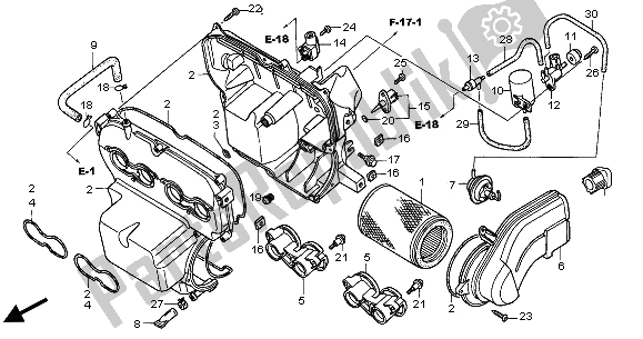 All parts for the Air Cleaner of the Honda CB 900F Hornet 2005