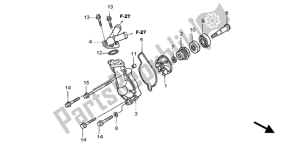 Todas las partes para Bomba De Agua de Honda CRF 450X 2007