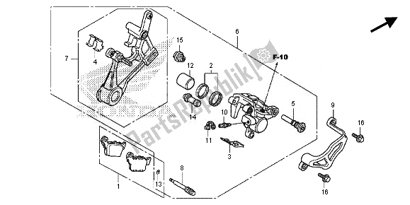 All parts for the Rear Brake Caliper of the Honda CRF 150R SW 2014