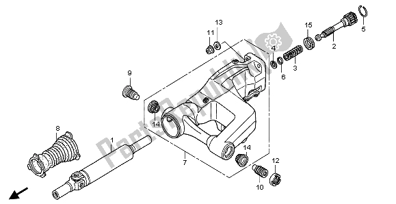 All parts for the Swingarm of the Honda GL 1800 2009