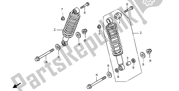 All parts for the Rear Cushion of the Honda TRX 420 FA Fourtrax Rancher AT 2011