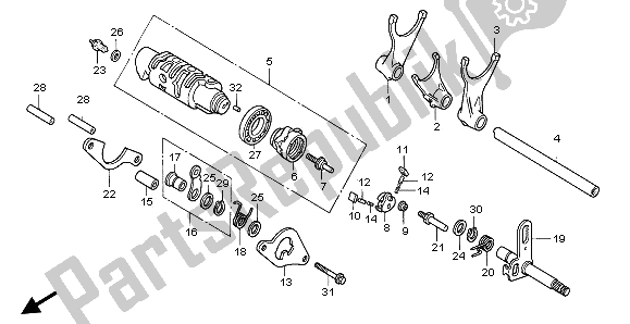 All parts for the Gearshift Drum of the Honda VF 750C 1996