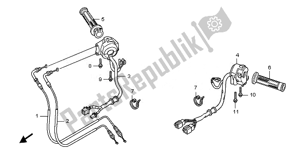 Todas las partes para Interruptor Y Cable de Honda CBF 1000 FA 2010