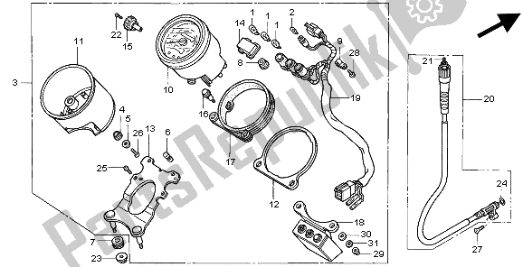 All parts for the Meter of the Honda VT 1100C2 1997