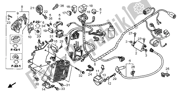 All parts for the Wire Harness of the Honda NPS 50 2008