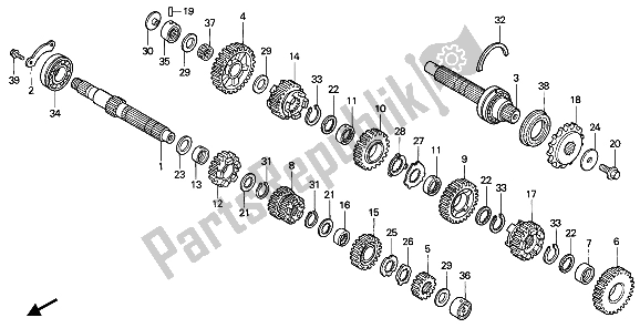 Toutes les pièces pour le Transmission du Honda CBR 600F 1993