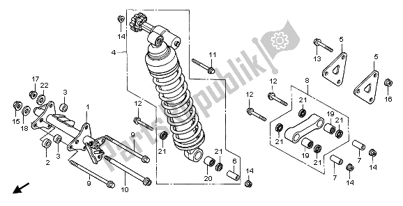 Toutes les pièces pour le Coussin Arrière du Honda XL 1000V 2006