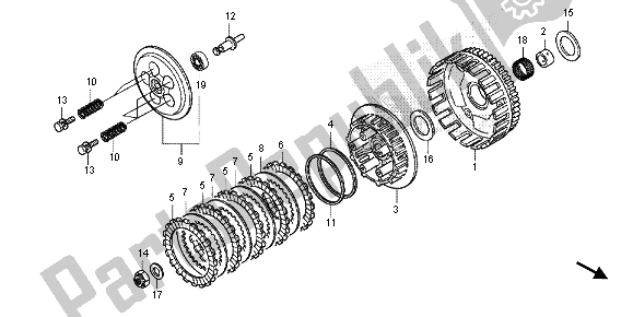 All parts for the Clutch of the Honda CRF 250L 2013