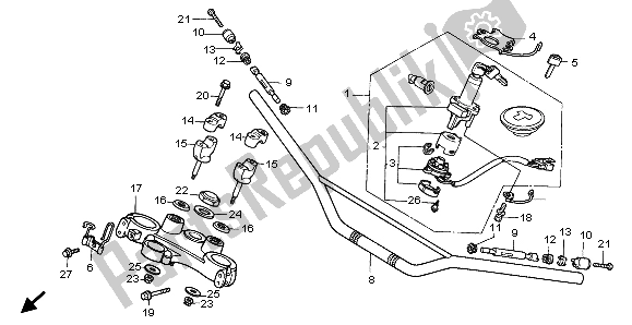 All parts for the Handle Pipe & Top Bridge of the Honda XRV 750 Africa Twin 1999