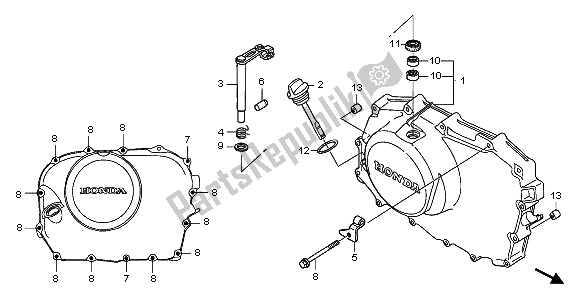 Todas las partes para Tapa Del Cárter Derecho de Honda XL 700 VA Transalp 2009