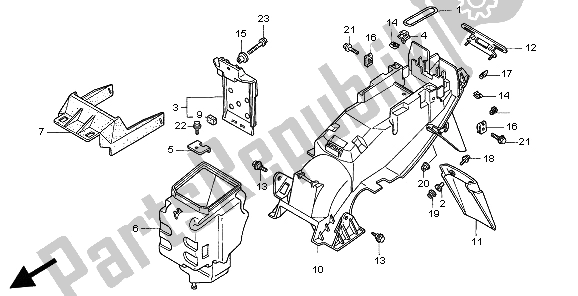 All parts for the Rear Fender of the Honda CB 500S 1999