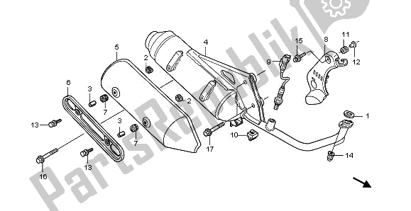 Tutte le parti per il Silenziatore Di Scarico del Honda PES 125 2010