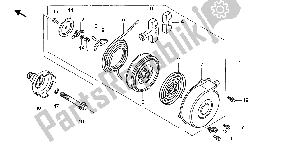 Todas las partes para Arrancador De Retroceso de Honda TRX 350 FE Fourtrax Rancher 4X4 ES 2000