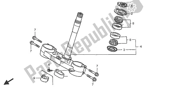 Todas las partes para Vástago De Dirección de Honda CRF 450R 2005