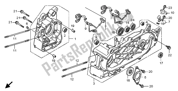 All parts for the Crankcase of the Honda FES 125 2008
