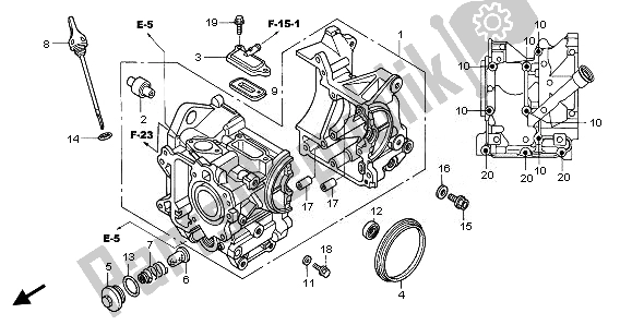 All parts for the Crankcase of the Honda NPS 50 2010