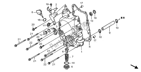 All parts for the Right Crankcase Cover of the Honda FES 125 2011