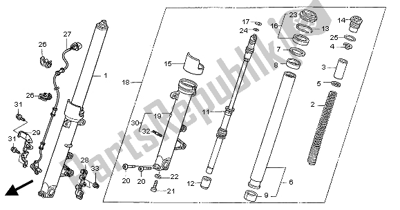 All parts for the Front Fork of the Honda CB 1300A 2005