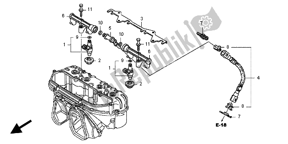 Alle onderdelen voor de Brandstofverstuiver van de Honda CBR 600 RA 2012