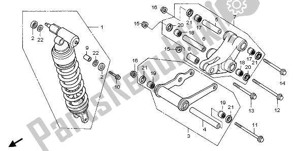 Toutes les pièces pour le Coussin Arrière du Honda CBR 1000F 1998