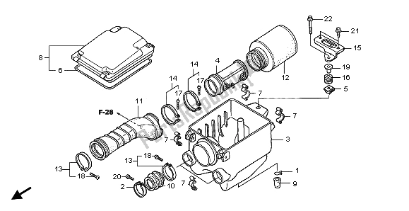 Toutes les pièces pour le Purificateur D'air du Honda TRX 300 EX Sporttrax 2002