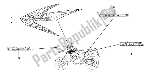 Alle onderdelen voor de Mark van de Honda FMX 650 2005