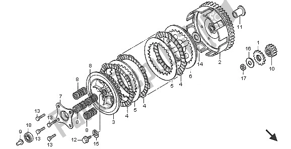 All parts for the Clutch of the Honda CR 85R SW 2005