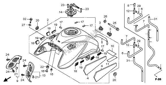 Todas las partes para Depósito De Combustible de Honda CBF 1000 FA 2010