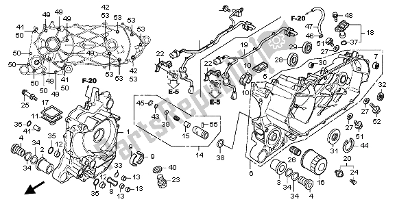 All parts for the Crankcase of the Honda SH 300 2009
