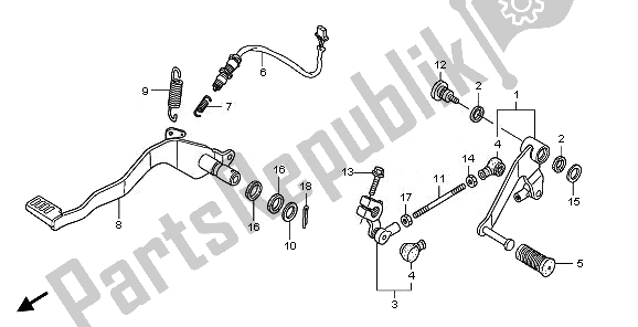 Tutte le parti per il Pedale del Honda XL 125V 2011