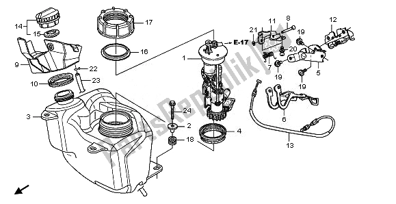 Todas as partes de Tanque De Combustível do Honda FES 125A 2010