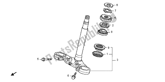 Tutte le parti per il Gambo Dello Sterzo del Honda CBF 1000 FS 2012