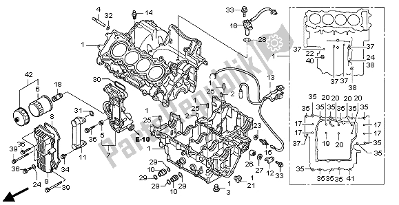 Todas as partes de Bloco Do Motor do Honda CBF 600S 2006