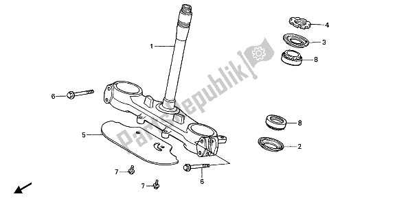 All parts for the Steering Stem of the Honda XRV 750 Africa Twin 1993