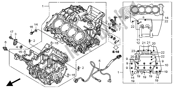 Alle onderdelen voor de Carter van de Honda CBR 600 FA 2011