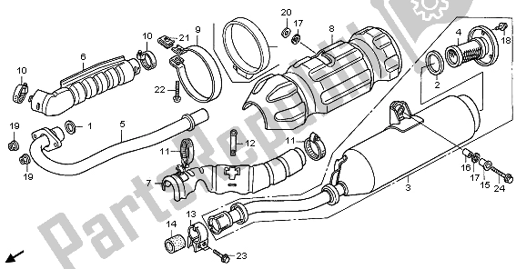 All parts for the Exhaust Muffler of the Honda TRX 500 FA Fourtrax Foreman 2003