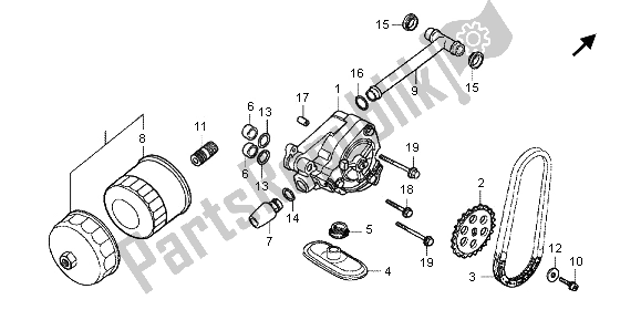 All parts for the Oil Pump of the Honda VT 750 CA 2006