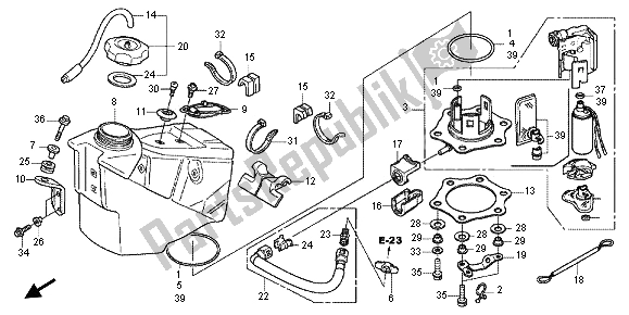 Alle onderdelen voor de Benzinetank van de Honda CRF 250R 2012
